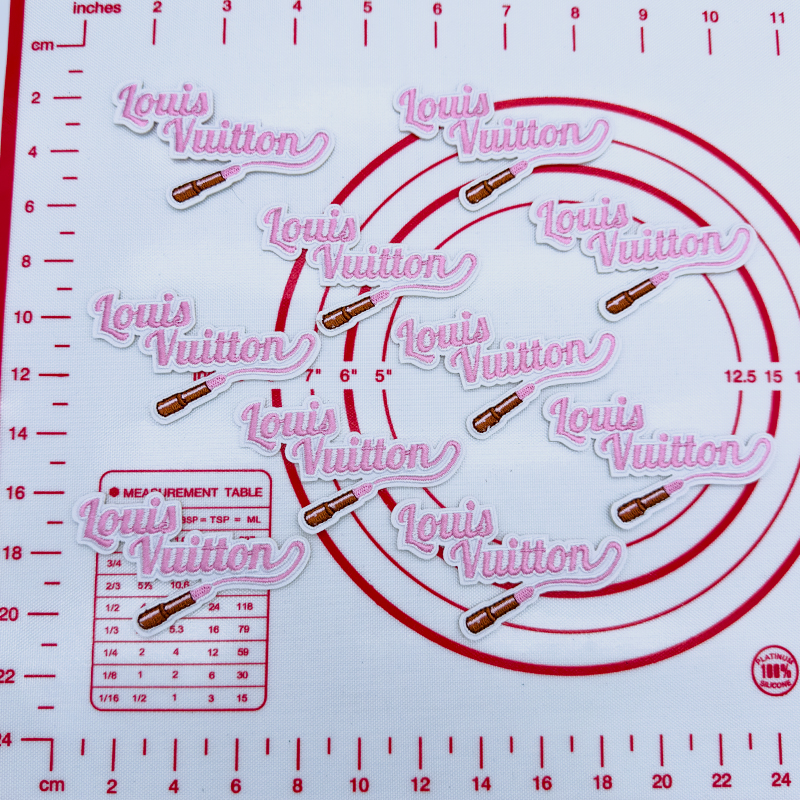 Mid(Iron-on) L-Pink LipStick Sign Patches
