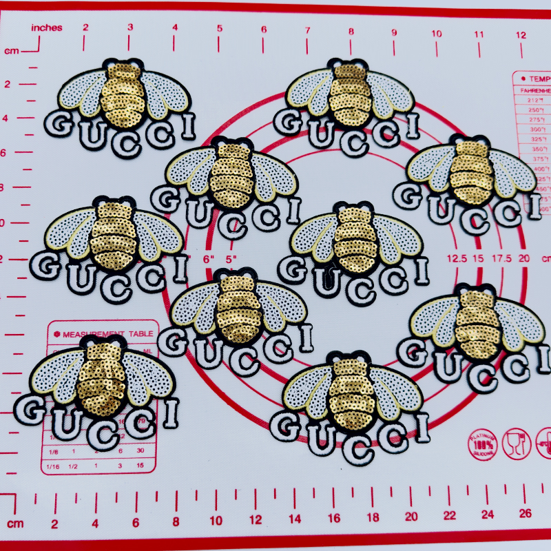 Mid(Iron-on) G-Gold Bee Shape Patches