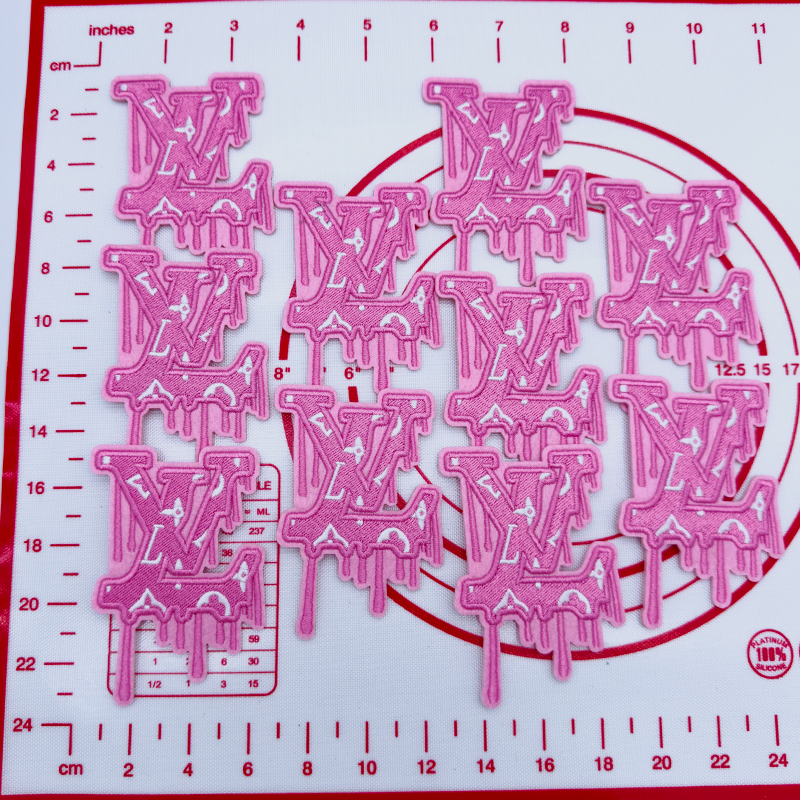 Mid(Iron-on) L- Pink Melt Shape  Patches