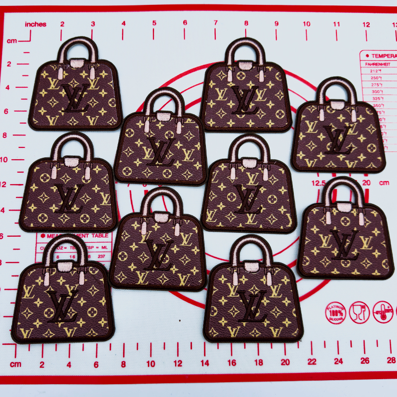 Mid(Iron-on) L-Coffee Bag Shape Patches