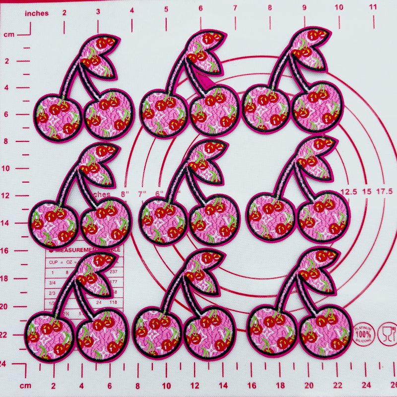 Mid(Iron-on)L-Cherry shaped Patches